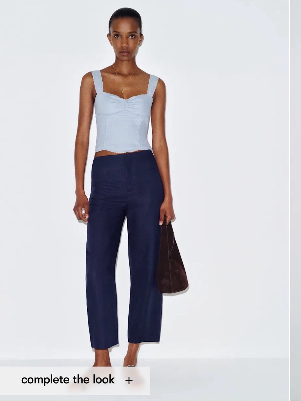 Reformation Zanna Linen Top Blue - Size 4